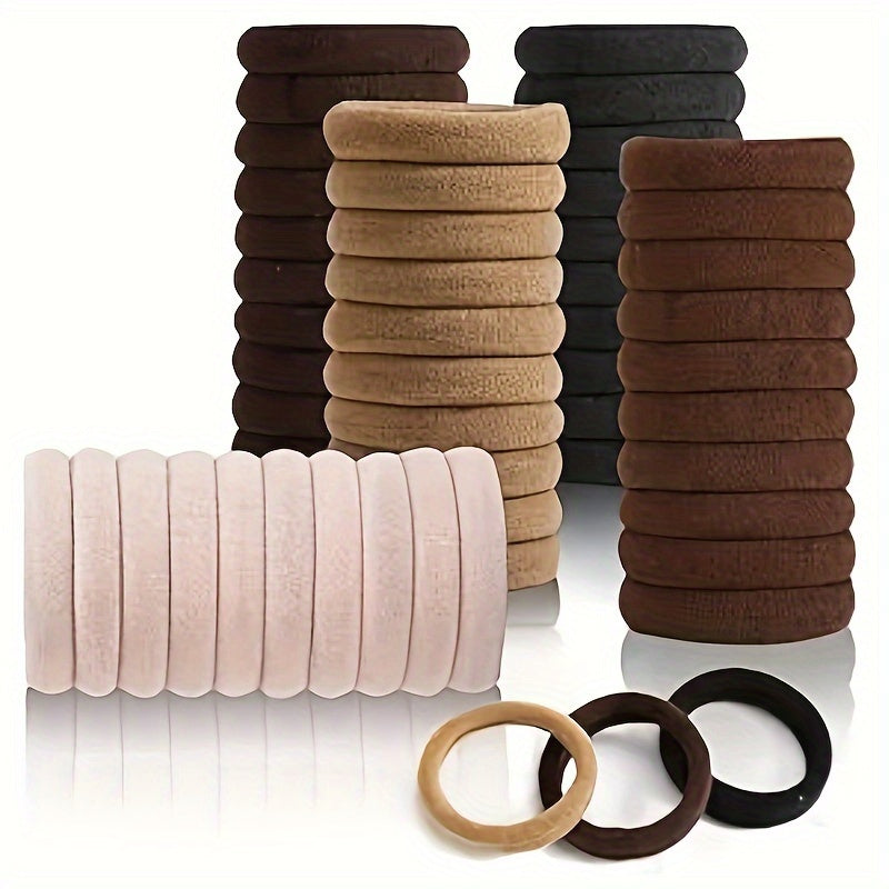 50pcs/100pcs High Elastic Hair Ring French Style Thick Women's Hair Rope Graduation Gift