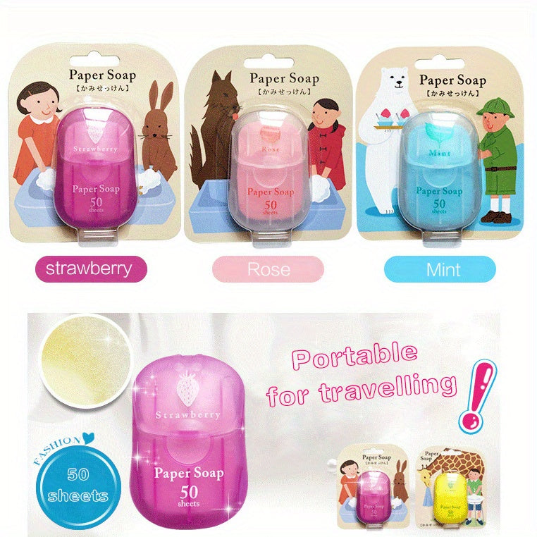 50 Pcs Foaming Portable Soap Paper Sheets, Disposable Travel Scented Bath Slice Sheet, Confetti Slide Flakes For Travel And Outdoor Father's Day Gift