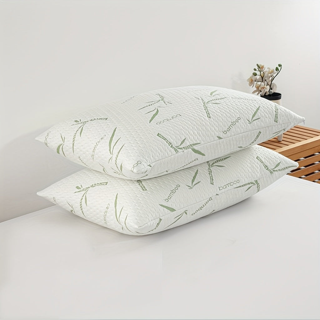 2pcs King Size Rayon Derived From Bamboo Pillow for, Bed Pillows Set Back, Stomach, Side Sleepers, Removable Cover, Adjustable to Firm/Soft, King (Pack Of 2)