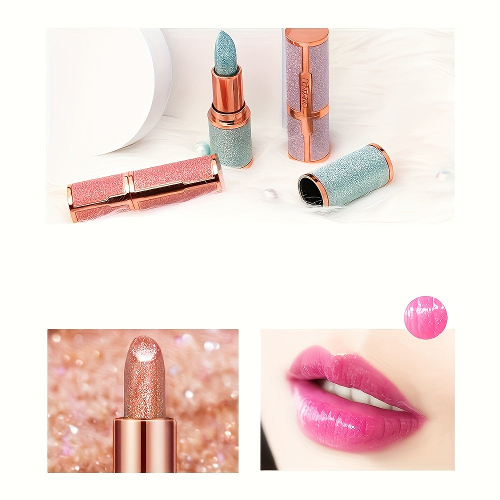 [Rose Lipstick] Long-Lasting Rose Smoke Powder Lipstick | Glossy Velvet Texture, Waterproof & Anti-Fouling, Shimmering Pink Shade | Perfect for Valentine's Day Gifts & Casual Attire