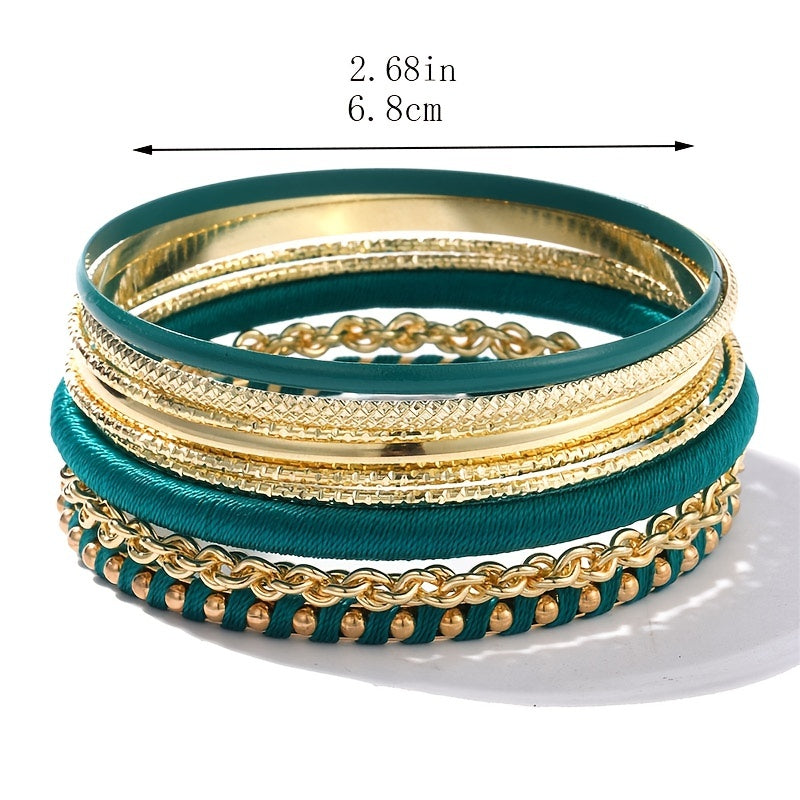 Boho Style Bangle Bracelet Special Large Bangle Set For Women &   9 Pcs