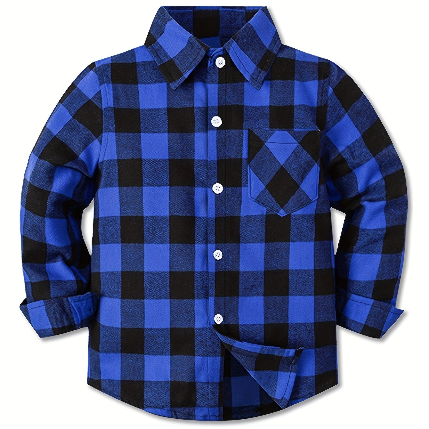 Baby Boys Plaid Shirts Button Down Long Sleeve Blouse Tops Kids Clothes