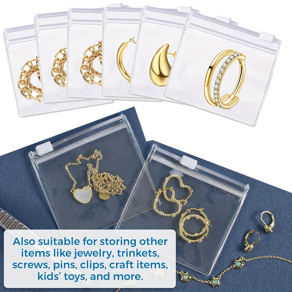 5/10/20/50/100pcs Jewelry Storage Roll, Reusable Zipper Pouch Set for Accessories and Synthetic Gemstones, Self-Sealing Bait Bag Medicine Organizer with Travel Accessory, Jewelry Rolls