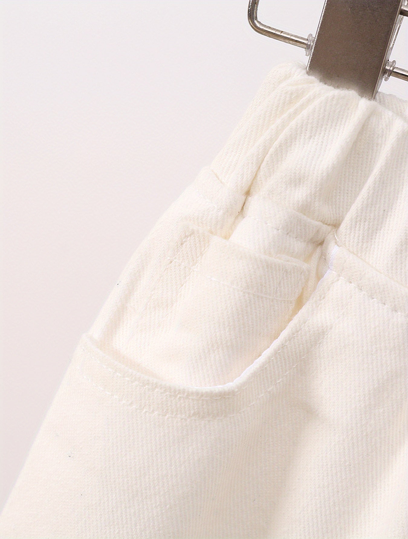 Girls Ripped Tapered Jeans, Cartoon Pattern Elastic Waistband Denim Jeans Kids Clothes