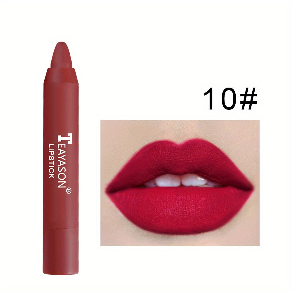 12 Colors Matte Moisturizing Lipstick Crayons - Vibrant Lipstick for Smooth, Long-Lasting, Waterproof Finish - Perfect Valentine's Day Gift for Her