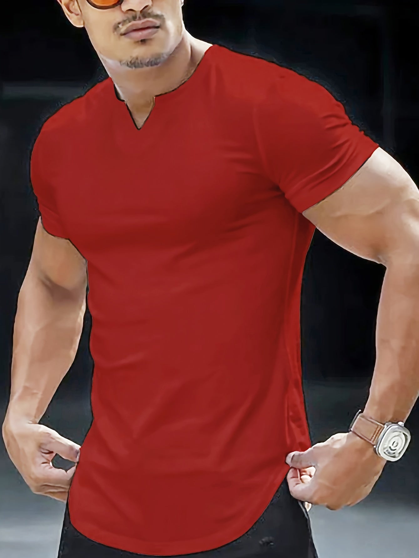 Summer-Ready Stylish Men’s V-Neck T-shirt - Comfortable, Breathable Fabric, Easy-Care & Durable