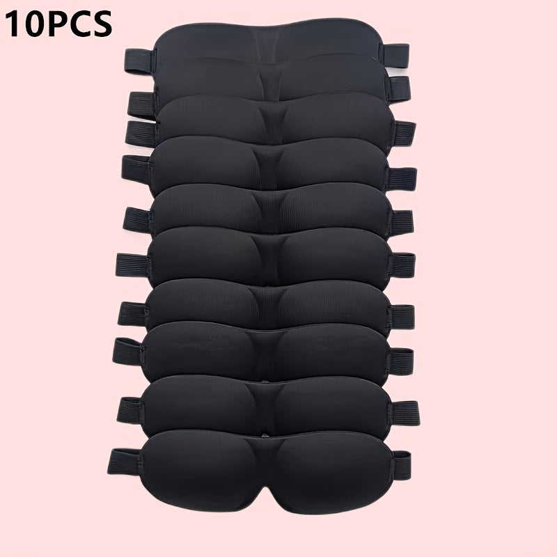 Sleep Pure Black 3D Three-dimensional Light Blocking Eye Mask 1pc, 3pcs, 5pcs, 10pcs