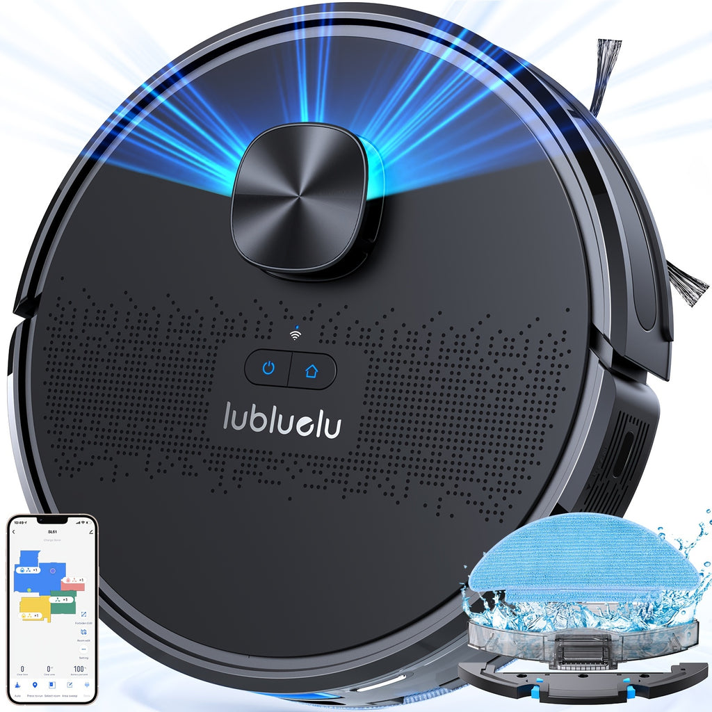 Robot Vacuum Cleaner And Mop Combo 4000Pa, Lubluelu SL61D Robotic Vacuum, 150Mins Max, 55dB, 10 No-Go Zones For Pet Hair Carpets Floor