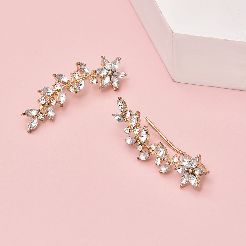 Leaf Branches Dangle Stud Clip Ear Jewelry For Women Personality Gifts