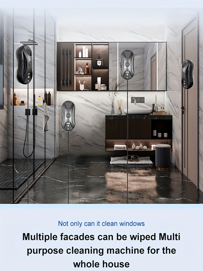 [Fully Automatic Window Cleaning] Remote-controlled intelligent window cleaning robot, automatically plans routes, strong suction power to prevent falling, worry-free for home use., Smart Home Appliance, Compact Design, Relia