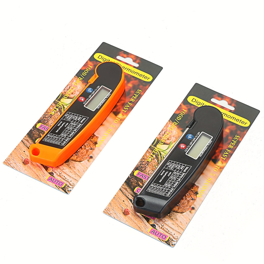 1pc Fast-Reading Digital Meat Thermometer, WEBBQ ABS Food Temperature Gauge with Hold Function, Single-Use, for Grilling BBQ, Kitchen Cooking, Adult - AAA Battery Operated (Batteries Not Included)