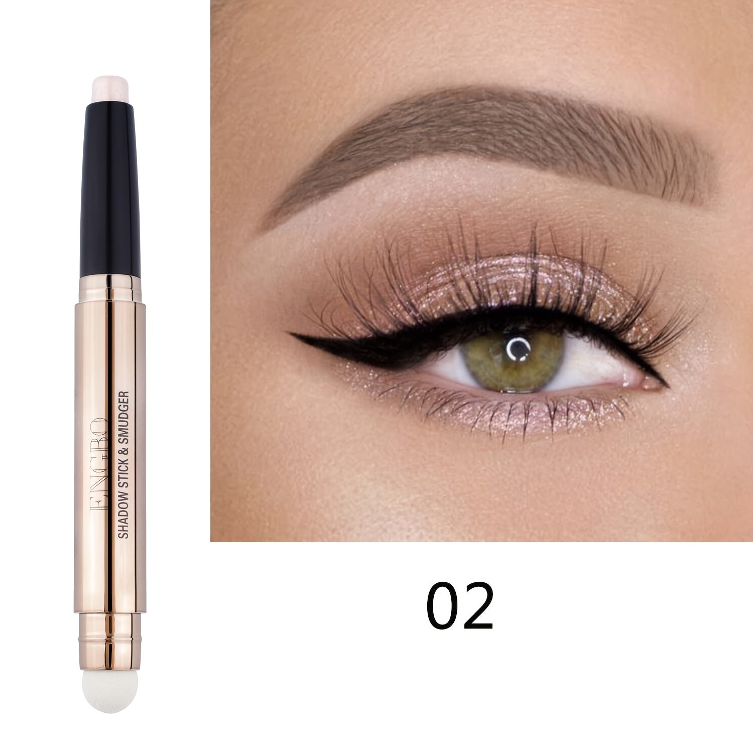 Eyeshadow Stick With Sponge Tip Glitter Creamy Eyeshadow Pencil Crayon Brightening Makeup (12 Midnight Black Matte) With Soft Waterproof Long Lasting Eyeshadow Highlighter Makeup For Music Festival