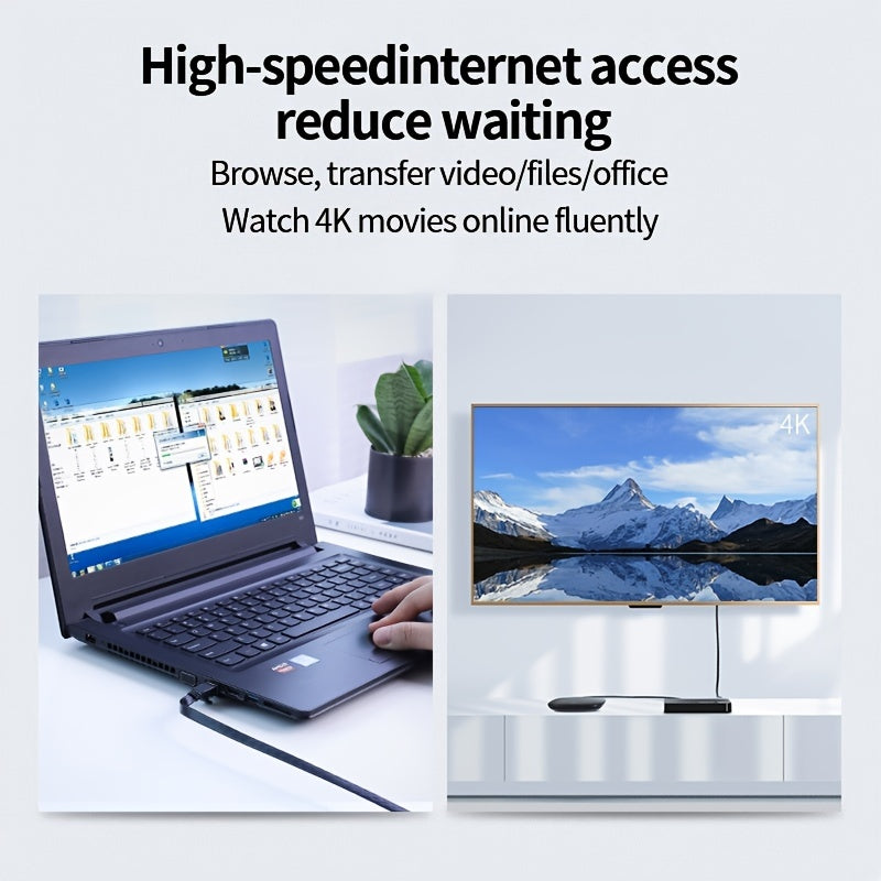 Cat 7 Ethernet Cable High Speed, Shielded Flat Internet Cable With Clips.