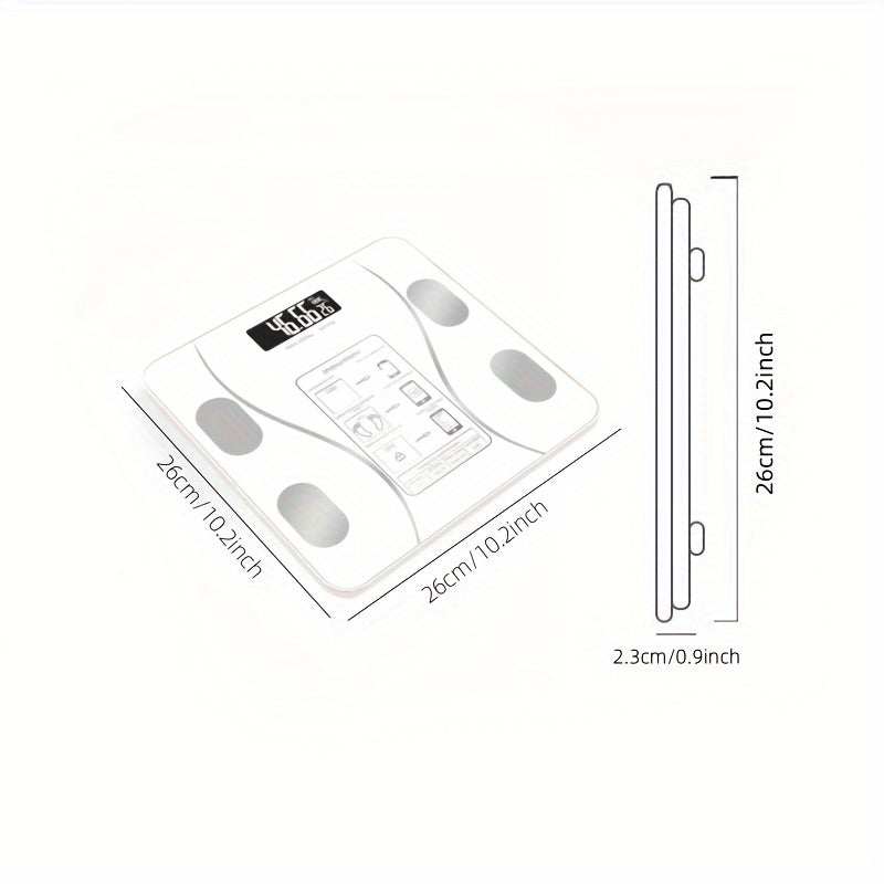 UAEIUI Smart Digital Bathroom Scale, Battery-Powered, Wireless, Non-Rechargeable, with Body Fat Monitoring for Home Use, for Women, Men