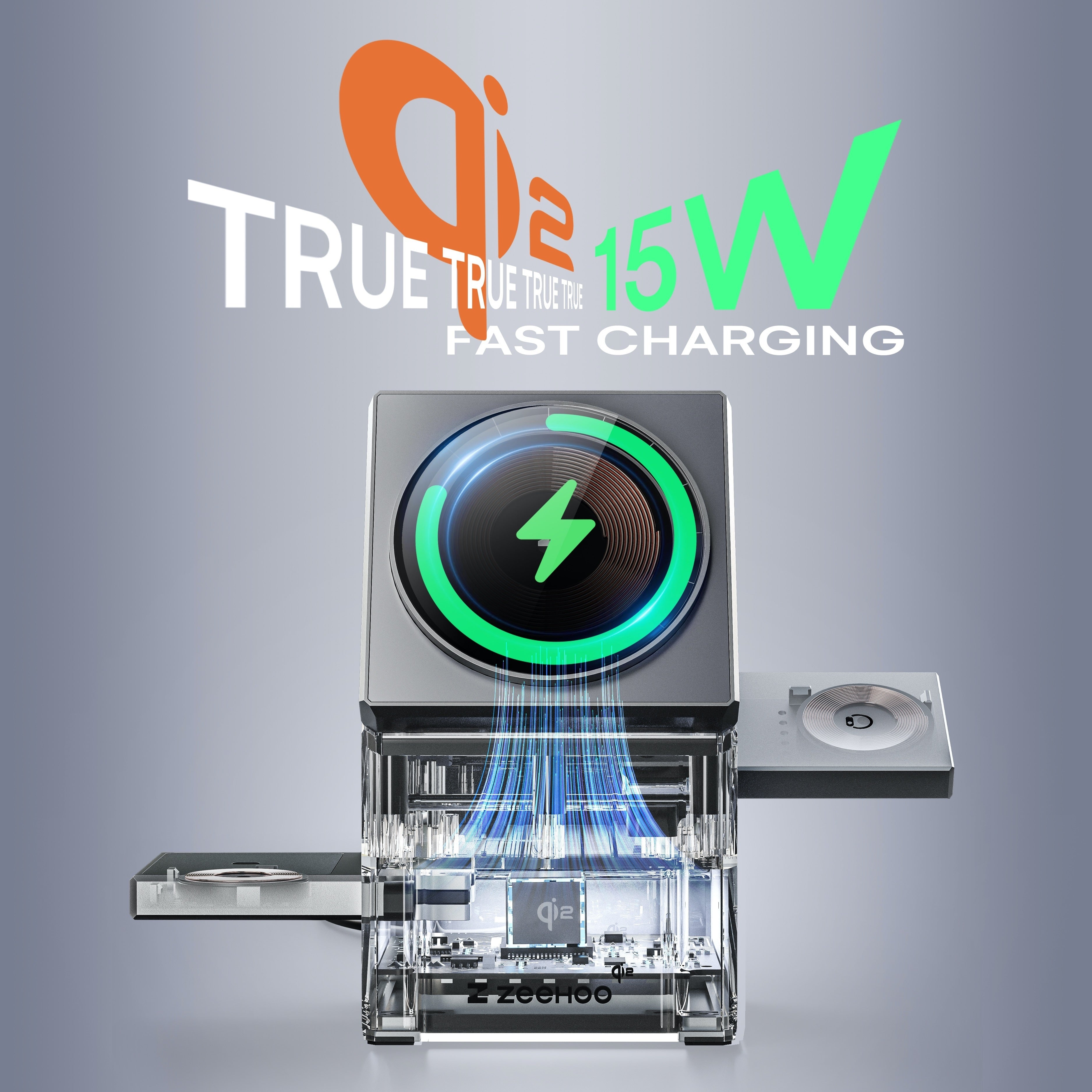 ZEEHOO CubeTrick-X 3-in-1 Magnetic Wireless Charging Station With 30W Charger, All-in-One Charger For IPhone 15 14 13 12, For Samsung S24/S24/S22/S21, For Pixel, For Apple Watch & Smart Watch, For AirPods & Earbuds, 15W Qi2 F