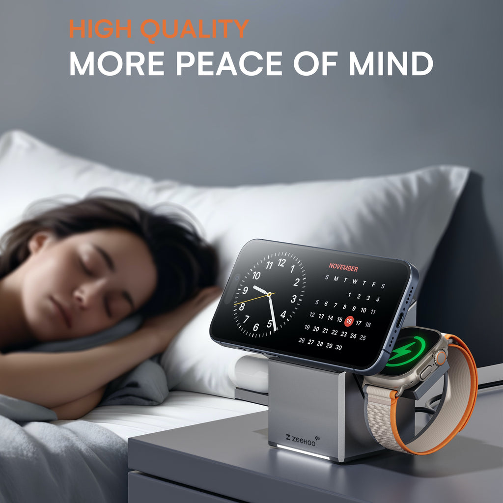 ZEEHOO CubeTrick-X 3-in-1 Magnetic Wireless Charging Station With 30W Charger, All-in-One Charger For IPhone 15 14 13 12, For Samsung S24/S24/S22/S21, For Pixel, For Apple Watch & Smart Watch, For AirPods & Earbuds, 15W Qi2 F