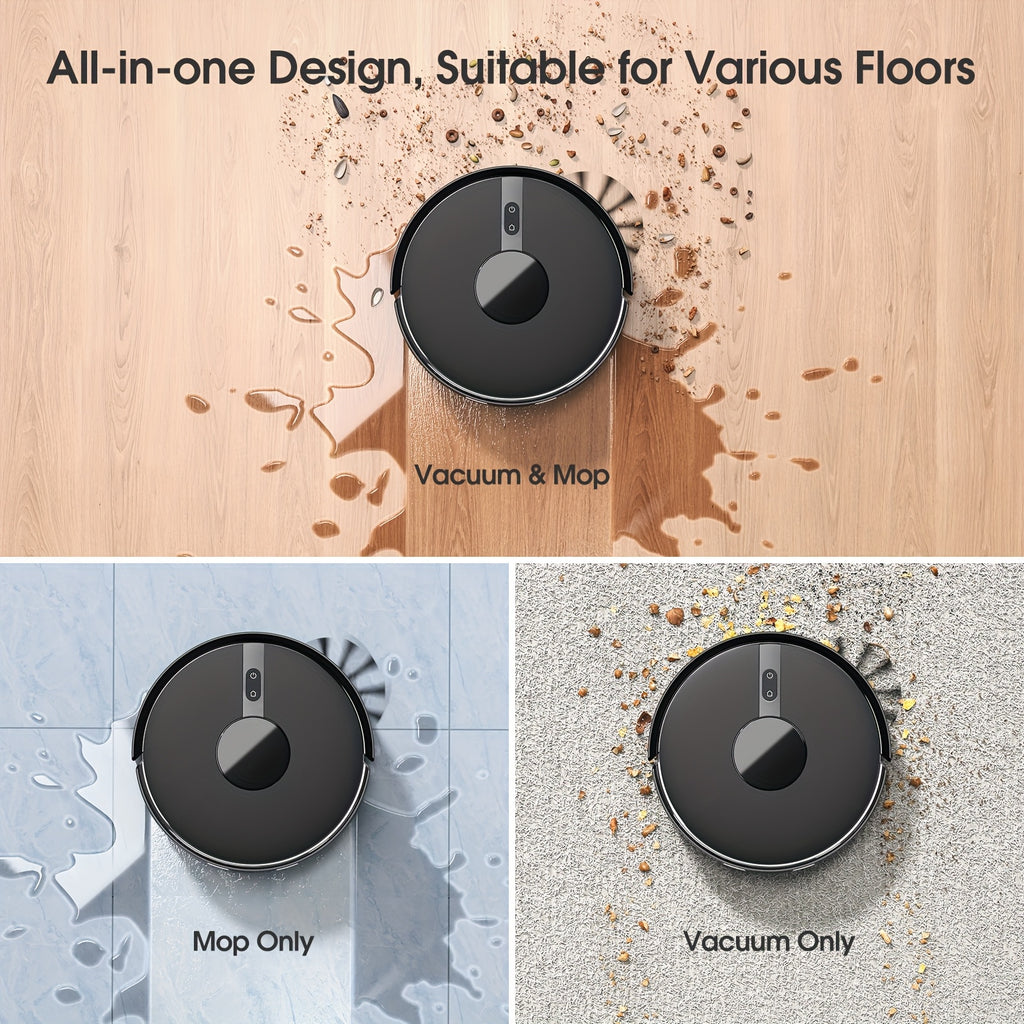 Lubluelu 6500Pa Robotic Vacuum, Robot Vacuum Cleaner And Mop Combo, 180Mins Max, 62dB, 34 No-Go Zones for Pet Hair Carpets Floor - B40/L15Ultra