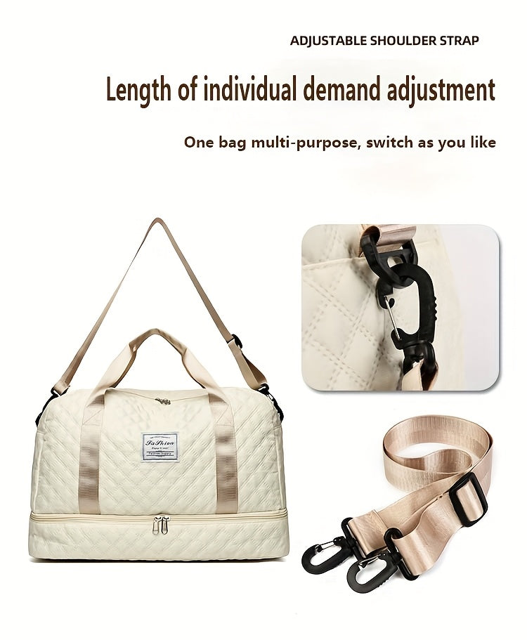 [Luxury Travel Bag] Extra Large Luxury Women's Gym Duffel Travel Bag | Multifunctional with Wet/Dry Separation, Convenient Side Pockets, and Independent Shoe Compartment - Lightweight Maternity Bag Storage Bag for Short Trip