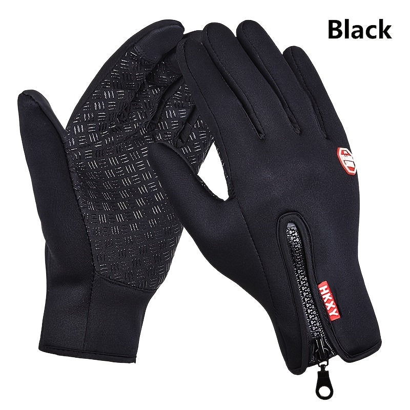 Outdoor Double Layer Touch Screen Non-slip Waterproof Windproof Sports Gloves