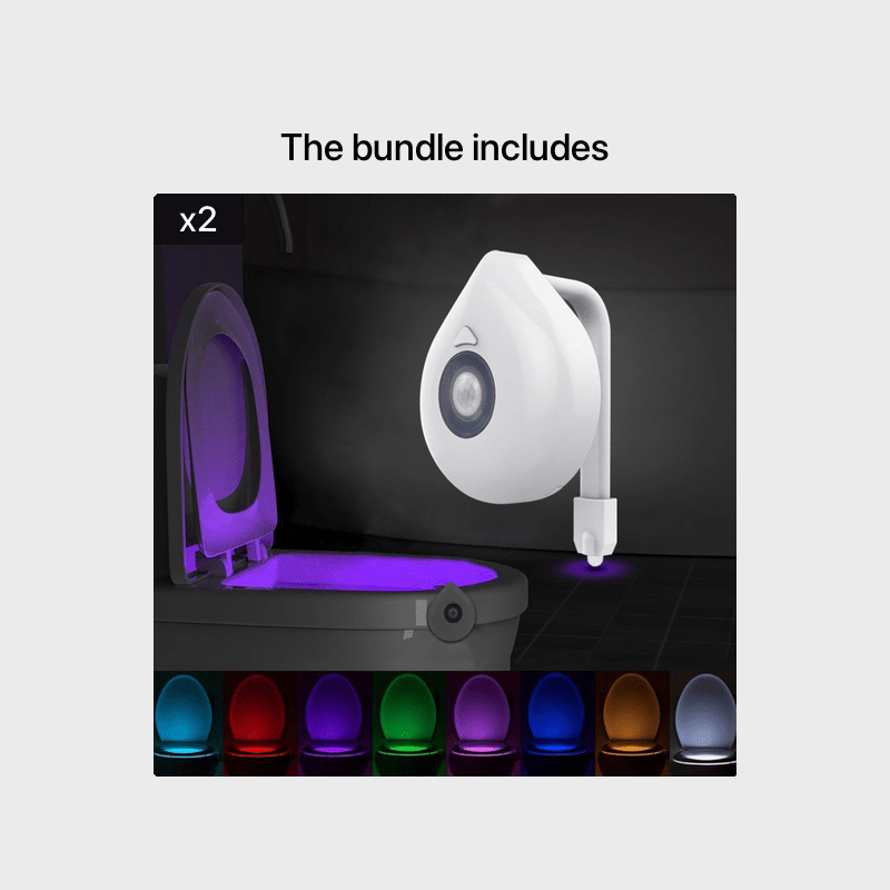 Toilet Motion Sensor Light, 8 Colors Changing Sensor LED Washroom Night Light Inside Toliet Lamp, PIR Motion Activated Bathroom Accessory, Fits Any Toilet For Event Holding/shops/stores