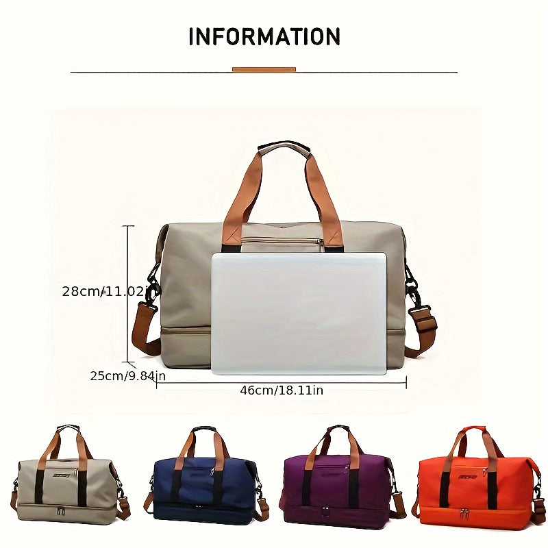 Travel Bag, Luggage Bag, Large Capacity Travel Bag with Wet and Dry Separation, Casual Outdoor Travel Tote, Women'S Fitness Yoga Bag, Weekend Overnight Bag