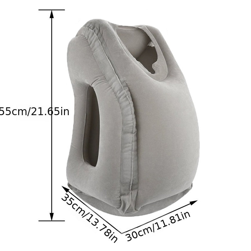 Portable Inflatable Travel Pillow for Airplanes, Cars, Trains & Office Naps - Ergonomic Design with Soft Compression, Durable & Lightweight, Ideal for Camping, RVs, and Sports Events, Travel Pillow for Airplanes, Vehicle Neck