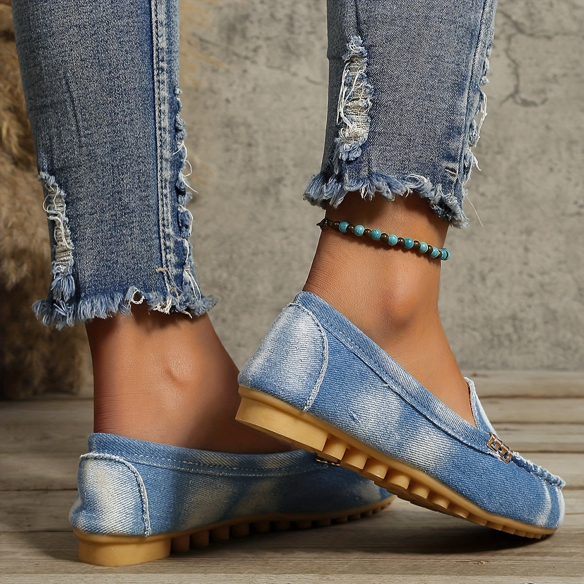 Women's Round Toe Loafers, Solid Comfortable Slip On Shoes, Women's Footwear