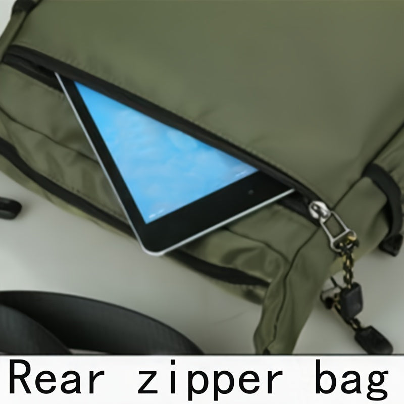 Men'S Nylon Oxford Canvas Casual Leisure Travel Shoulder Bag, Crossbody, Student, Tide, with Adjustable Tape, for Going Out