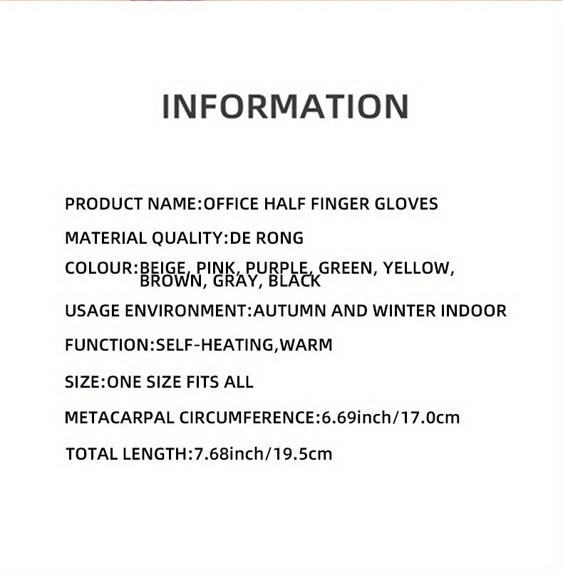 Fleece Coldproof Self-heating Gloves Solid Color Stretch Half Finger Touch Screen Gloves Winter Warm Women's Gloves