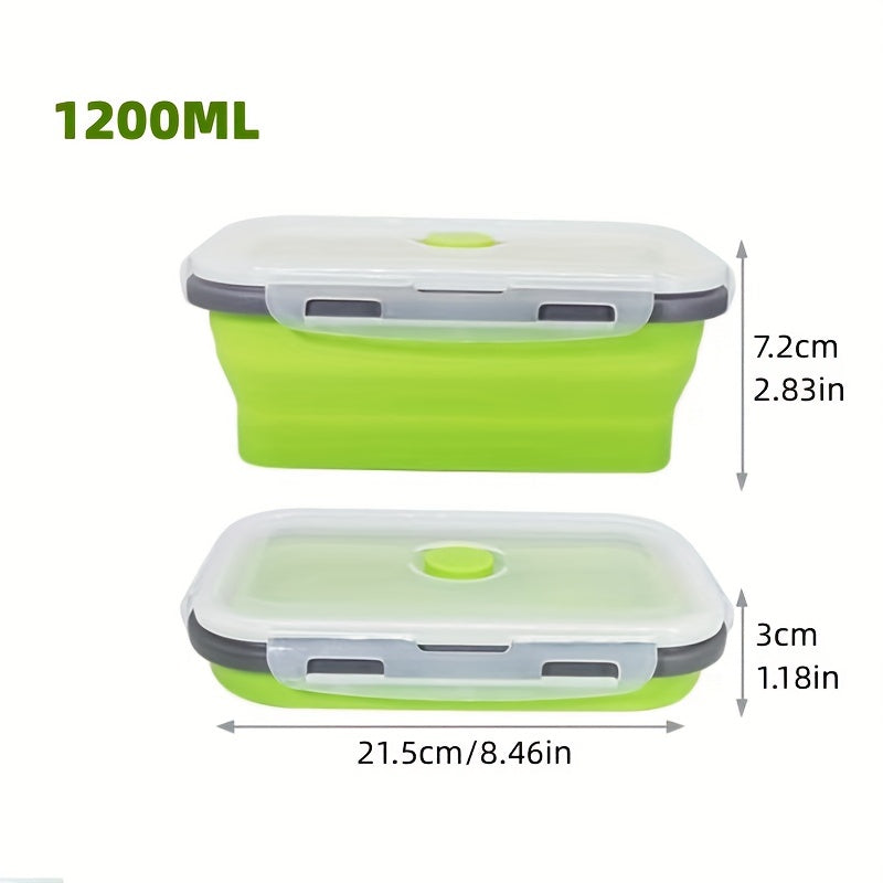 [Silicone Food Container] Collapsible Silicone Food Storage Container - BPA Free - Microwaveable - Freezer, Dishwasher Safe - Space Saving Stackable - Collapsible Leftover or Meal Prep Lunch Box Containers