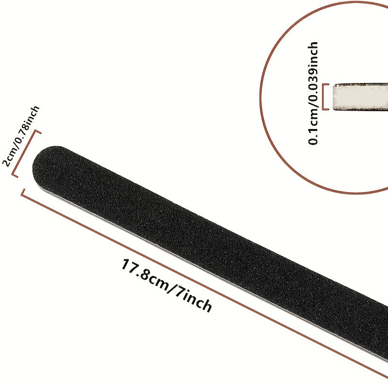 5 PCS Double Sided 100/180 Grit Nail Files Emery Board Black Manicure Pedicure Tool And Nail Buffering Files