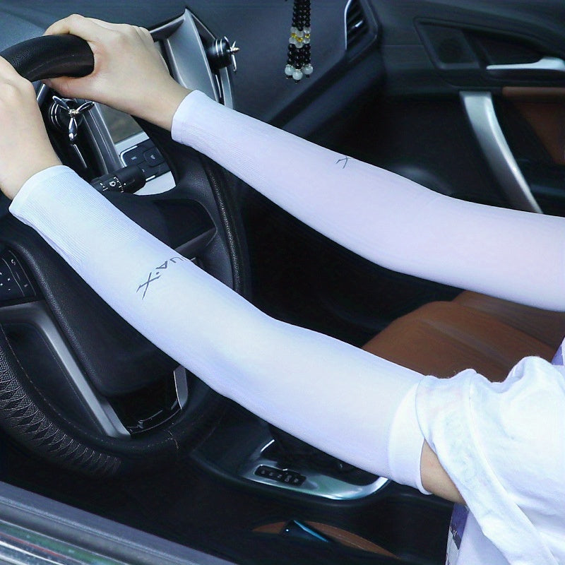 2pcs Women's Cooling Hand Covers in Ice Sliky Fiber Fabric for Running, Fishing, Cycling