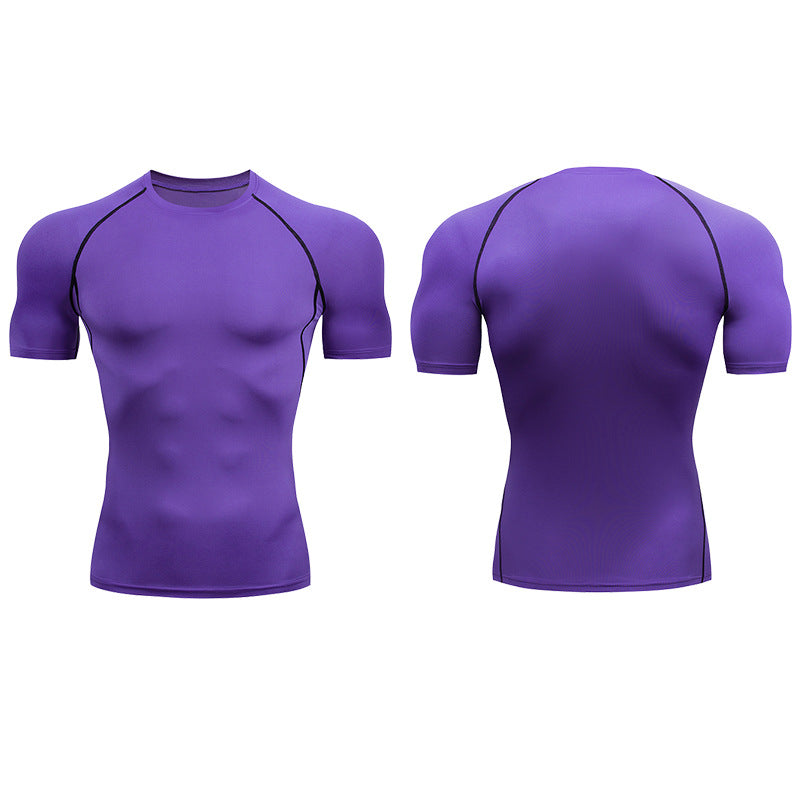Quick-Drying Men's Base Layer Top for Outdoor Training - High Stretch & Breathable