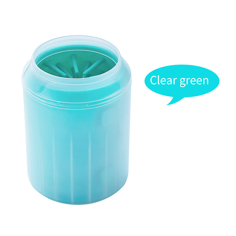 Portable Soft Silicone Pet Paw Cleaner Cup with Brush - Turquoise & Black Dog & Cat Paws Washing Cup, Non-Slip Base, Easy-Clean Durable Design for Indoor/ Use, Dirt & Debris Remover for Paws Before/After Walks, Dog Grooming,
