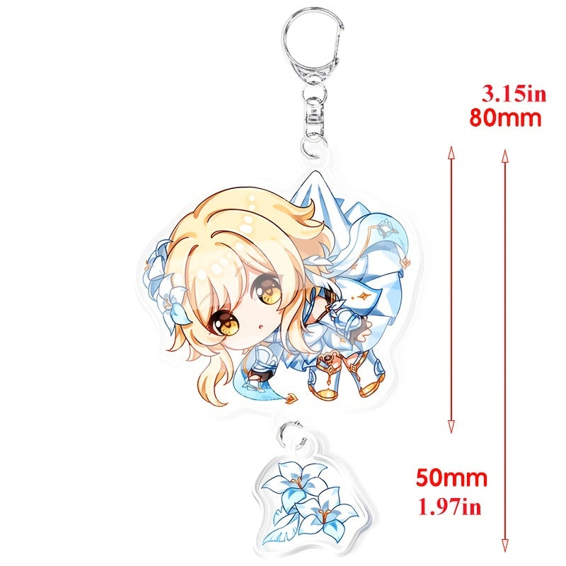 Game Anime Acrylic Keychain Cartoon Japanese Cute Bag Key Chain Keyring Ornament Bag Purse Charm Accessories