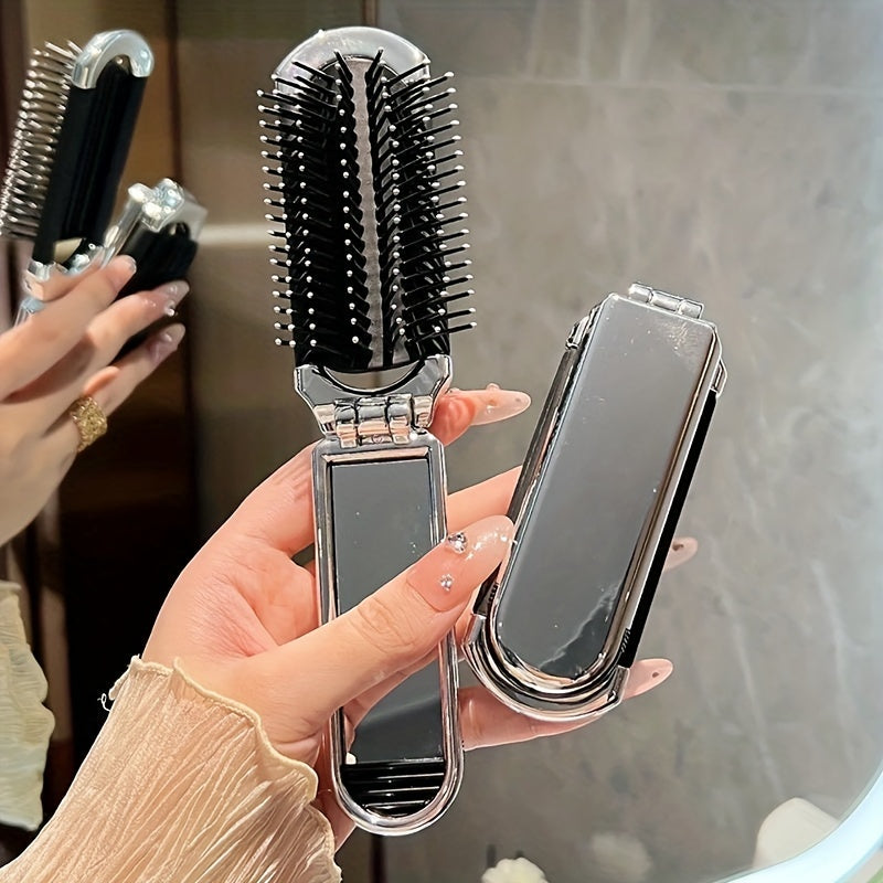 Mini Travel Mirror Comb - Compact Folding Design with Built-in Makeup Mirror for Daily Use, Travel, and Baby Care - Convenient Pocket-Sized
