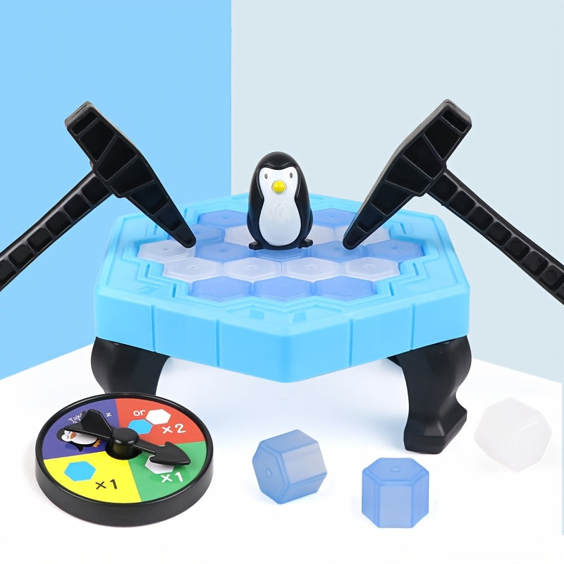 Save the Penguins Family Game - Interactive Ice Knocking Board Toy with Colorful & White Plastic Pieces, Educational STEM Fun for Youngsters