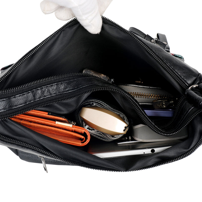 Flower Pattern Crossbody Bag, Fashion Zipper Shoulder Bag, Casual Purse For Women