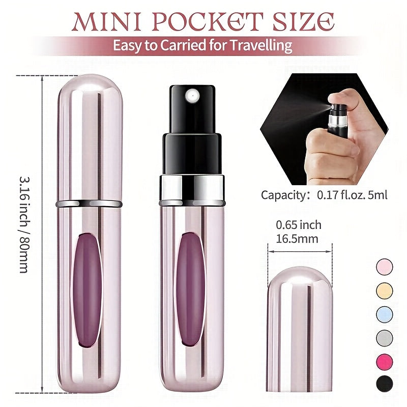 NEW Colorful 5ML Mini Portable Travel Perfume Spray Empty Travel Aftershave Fashion Aluminum Star Shape Bottle Self Pump Bottom Glass Perfume Cosmetics Sprayer