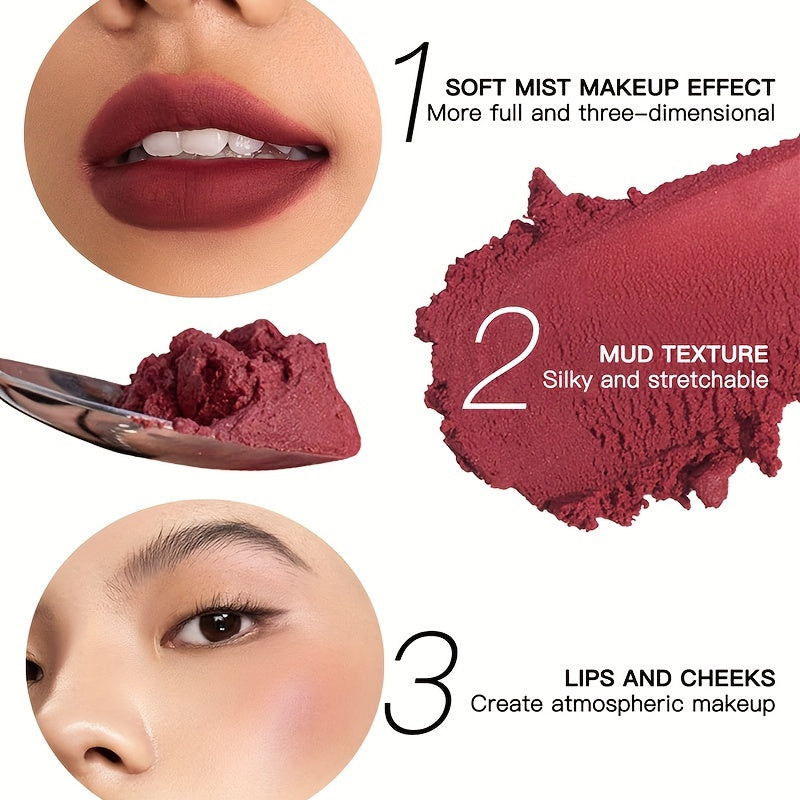 Long-Lasting Matte Lip Glaze - Non-Stick, High Pigment Lip Mud in Black, Green, Blue, White, Pink, Rose, Brown, Purple Shades for All Skin Types, Highlighter, Lip Oil, Glossy