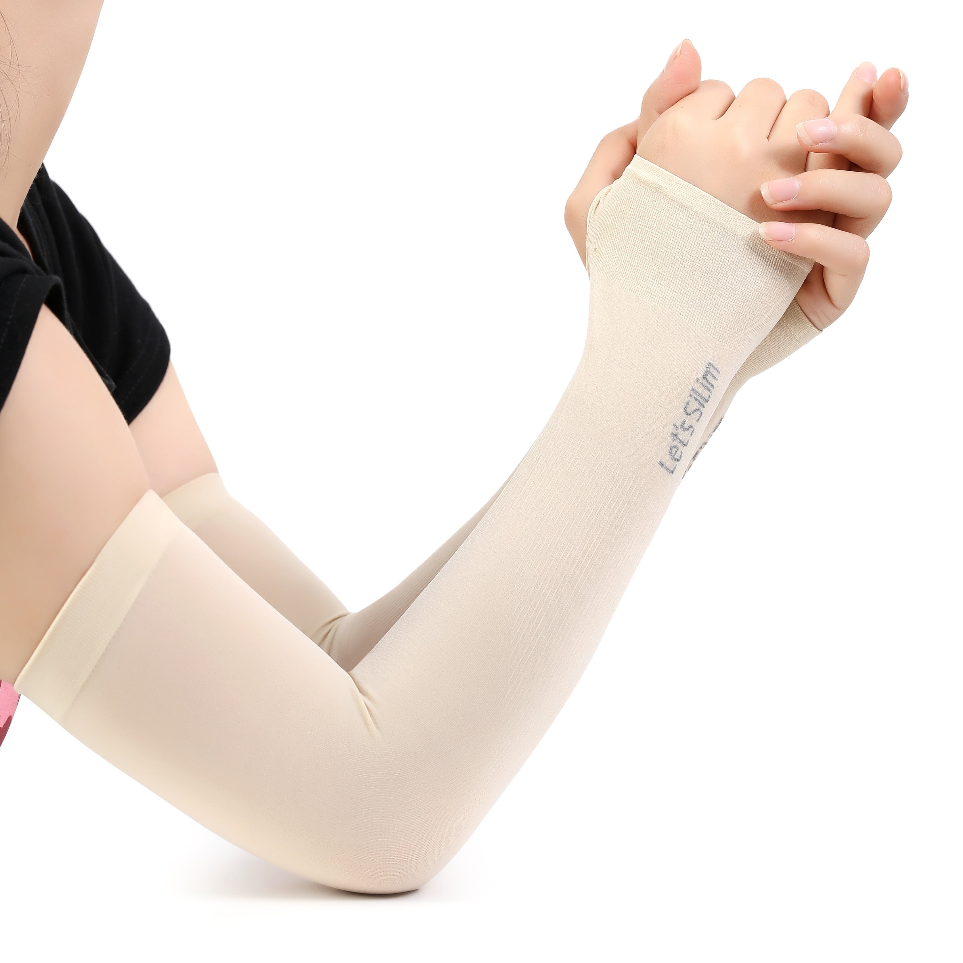 2pcs Women's Cooling Hand Covers in Ice Sliky Fiber Fabric for Running, Fishing, Cycling