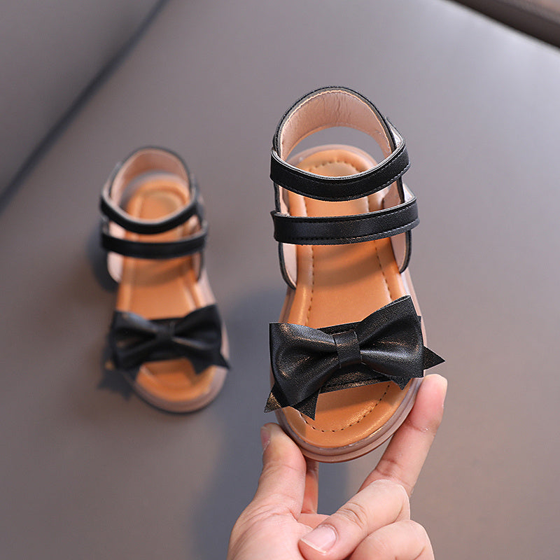 Girls' First Walkers Baby Sandals with Closure - Soft TPR Sole & PU Upper, Non-Slip Beach Shoes for, Star & Princess Patterns, Open-Toe Summer Footwear for New Walkers (Pink/White) - Easy On/Off Girl Footwear