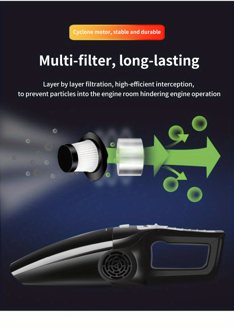 Car Vacuum Cleaner for Home Use, Large Suction Powerful Powerful Vacuum Cleaner for Car, Small Car Interior Vacuum Cleaner, Dry and Wet Dual-Use, Without Battery