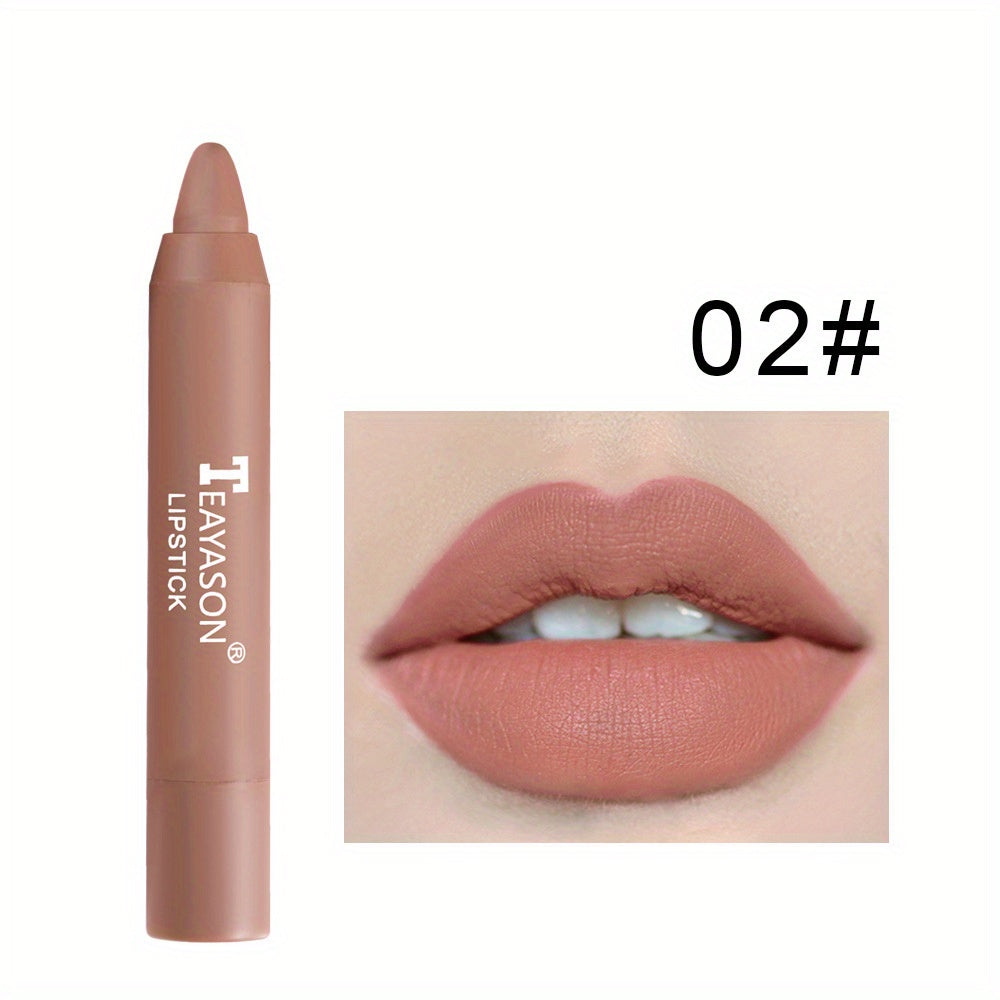 12 Colors Matte Moisturizing Lipstick Crayons - Vibrant Lipstick for Smooth, Long-Lasting, Waterproof Finish - Perfect Valentine's Day Gift for Her