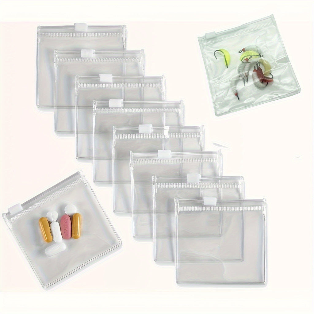 5/10/20/50/100pcs Jewelry Storage Roll, Reusable Zipper Pouch Set for Accessories and Synthetic Gemstones, Self-Sealing Bait Bag Medicine Organizer with Travel Accessory, Jewelry Rolls