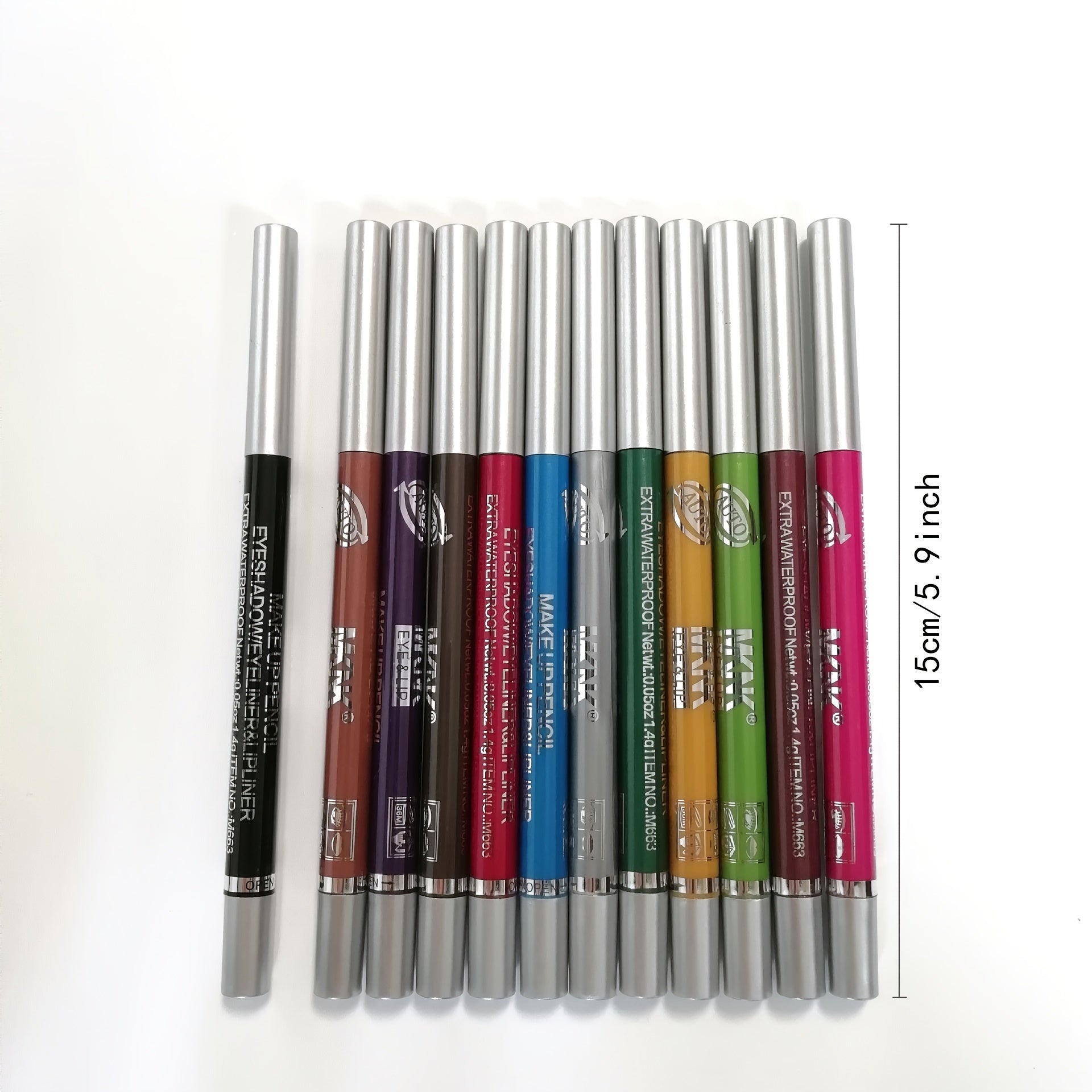 12pcs/set Vibrant Color Eyeliner Stick Set - Waterproof, Luminous, Multi-Color, Easy-to-Use Makeup Essential for Music Festival, Party, and Everyday Looks - Long-Lasting, Smudge-Proof, and Cruelty-Free