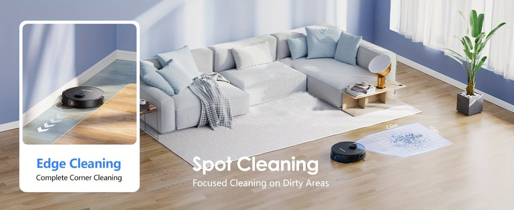 Lubluelu L15 Robot Vacuum And Mop Combo 5000Pa, Auto-Charging, 5 Maps, 30 No-go Zones, WiFi/App, 3 In 1 Robot Vacuum Cleaner For Pet Hair Carpet Hard Floor