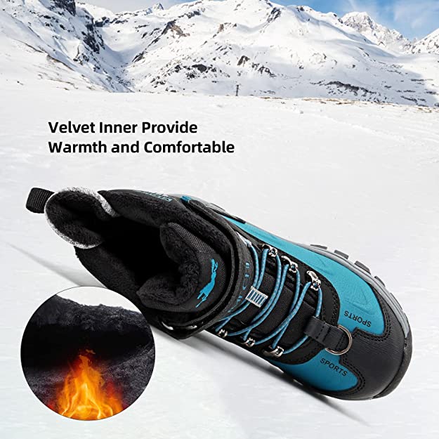 Boys Snow Boots, Anti-Slip Shoes For Outdoor Hiking Climbing Winter