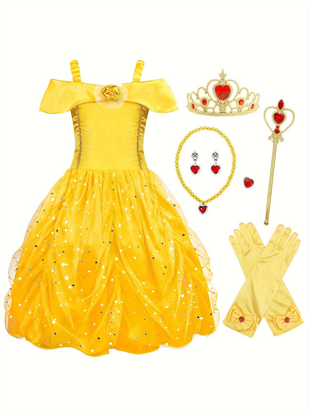Carnevale Girls Christmas Halloween Dress Movie Fairy Tale Princess Dress Carnival Dress with Accessories