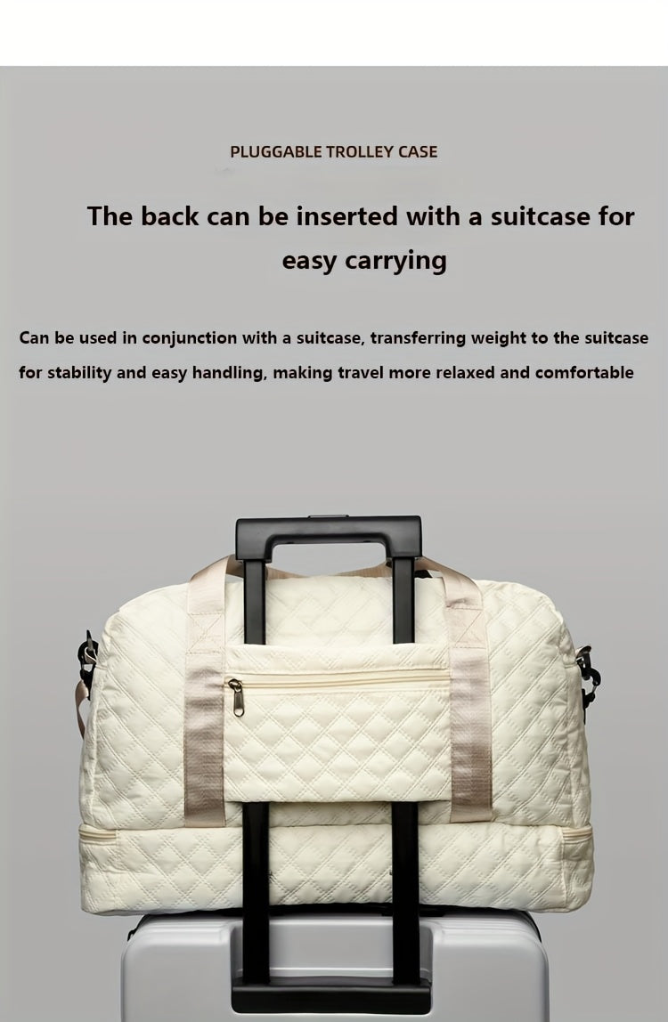 [Luxury Travel Bag] Extra Large Luxury Women's Gym Duffel Travel Bag | Multifunctional with Wet/Dry Separation, Convenient Side Pockets, and Independent Shoe Compartment - Lightweight Maternity Bag Storage Bag for Short Trip